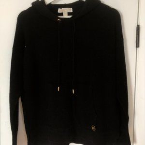 Michael Kors black weaved hoodie blouse sweatshirt